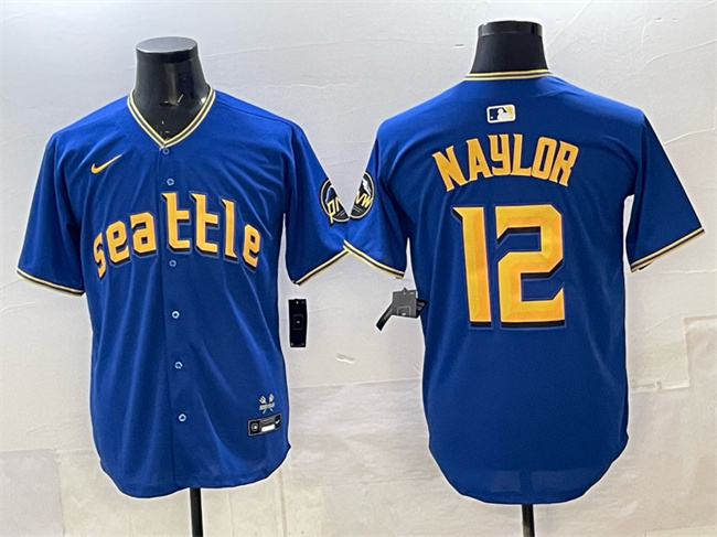 Men's Seattle Mariners #12 Josh Naylor Royal 2025 Limited Stitched jersey Men's Seattle Mariners #12 Josh Naylor Royal 2025 Limited Stitched jersey